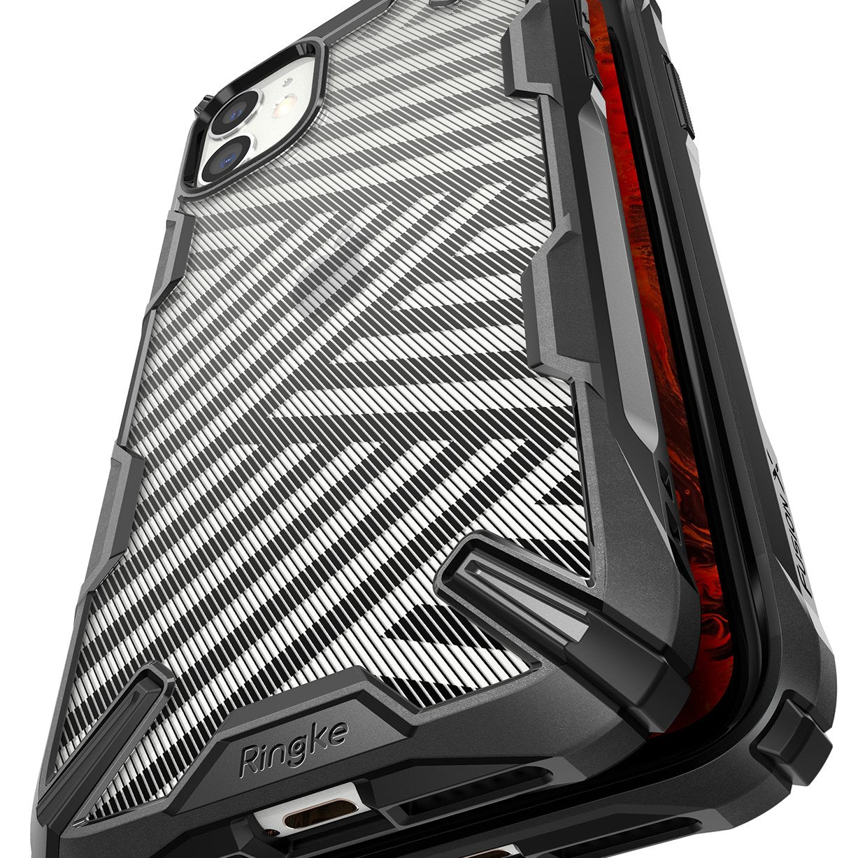 Ringke Fusion X Design Case Compatible with iPhone 11 Case Stripe Black