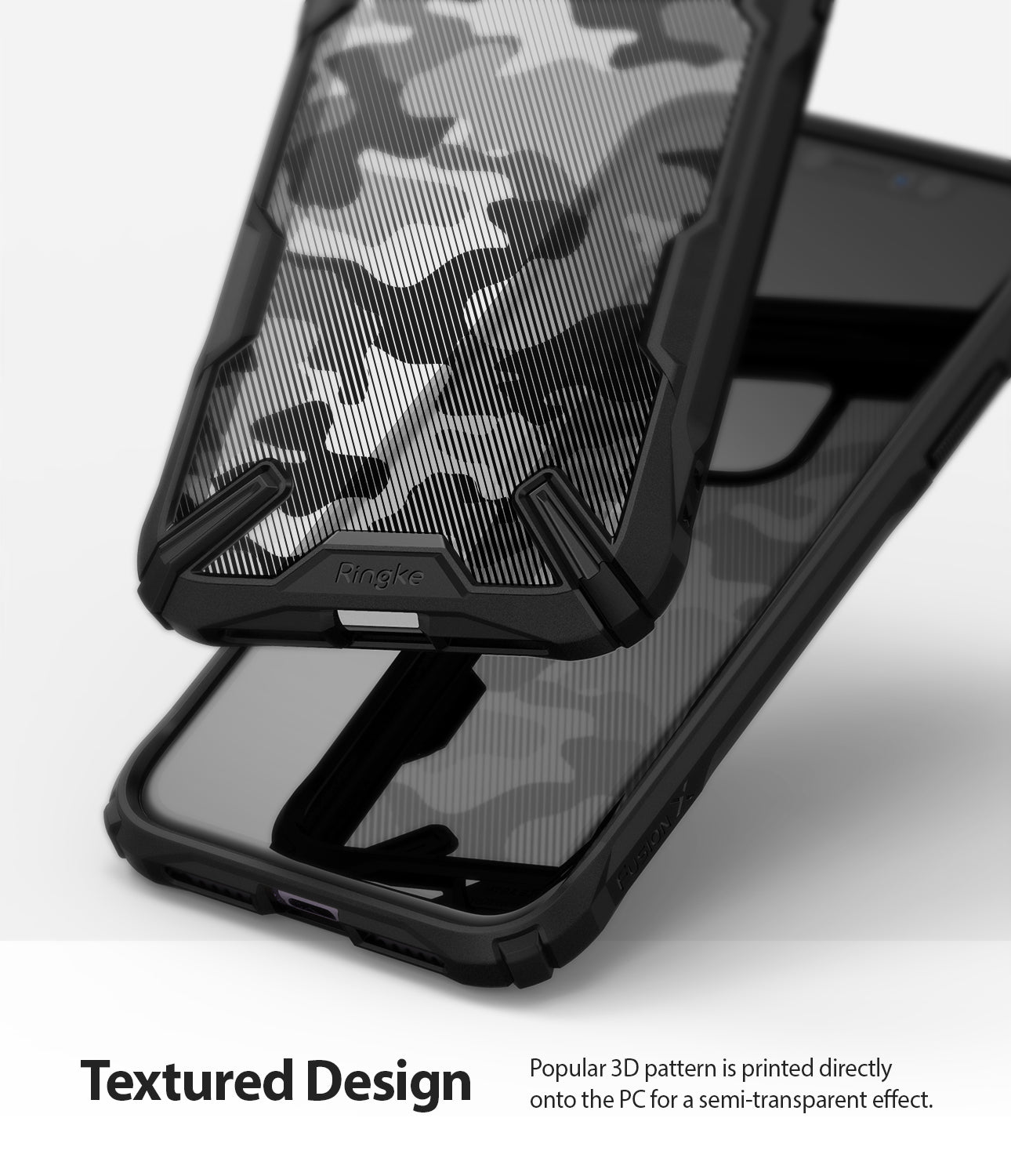 popular 3d design is printed directly onto the PC for a semi-transparent effect