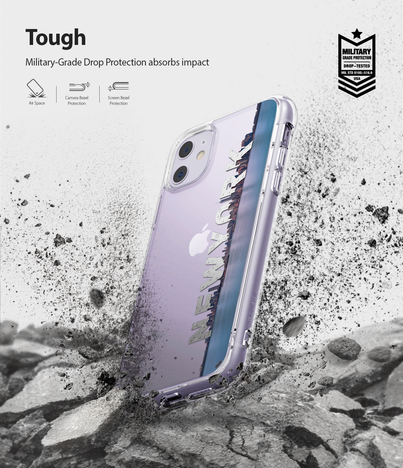 military grade drop protection absorbs impact