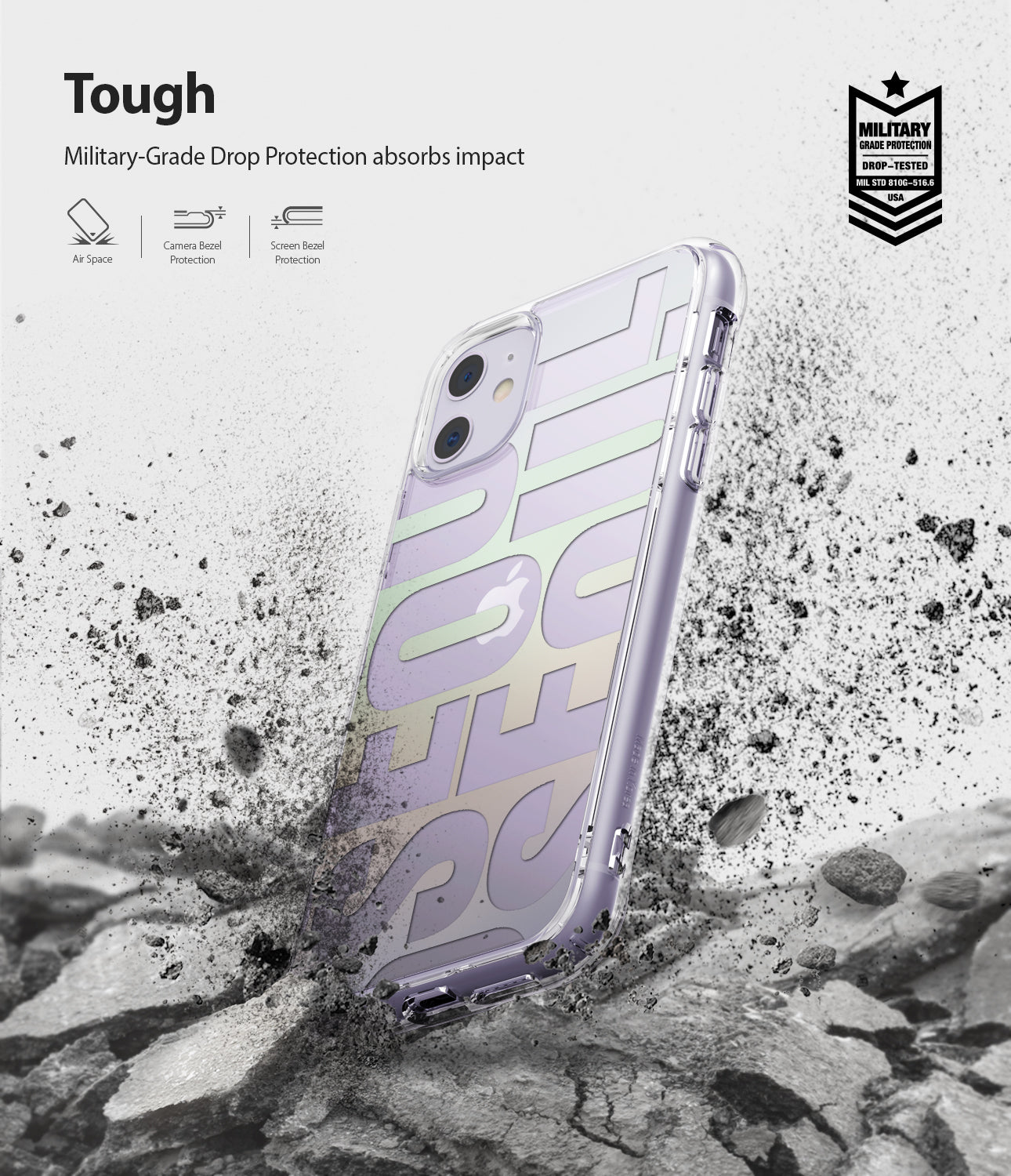 military grade drop protection absorbs impact