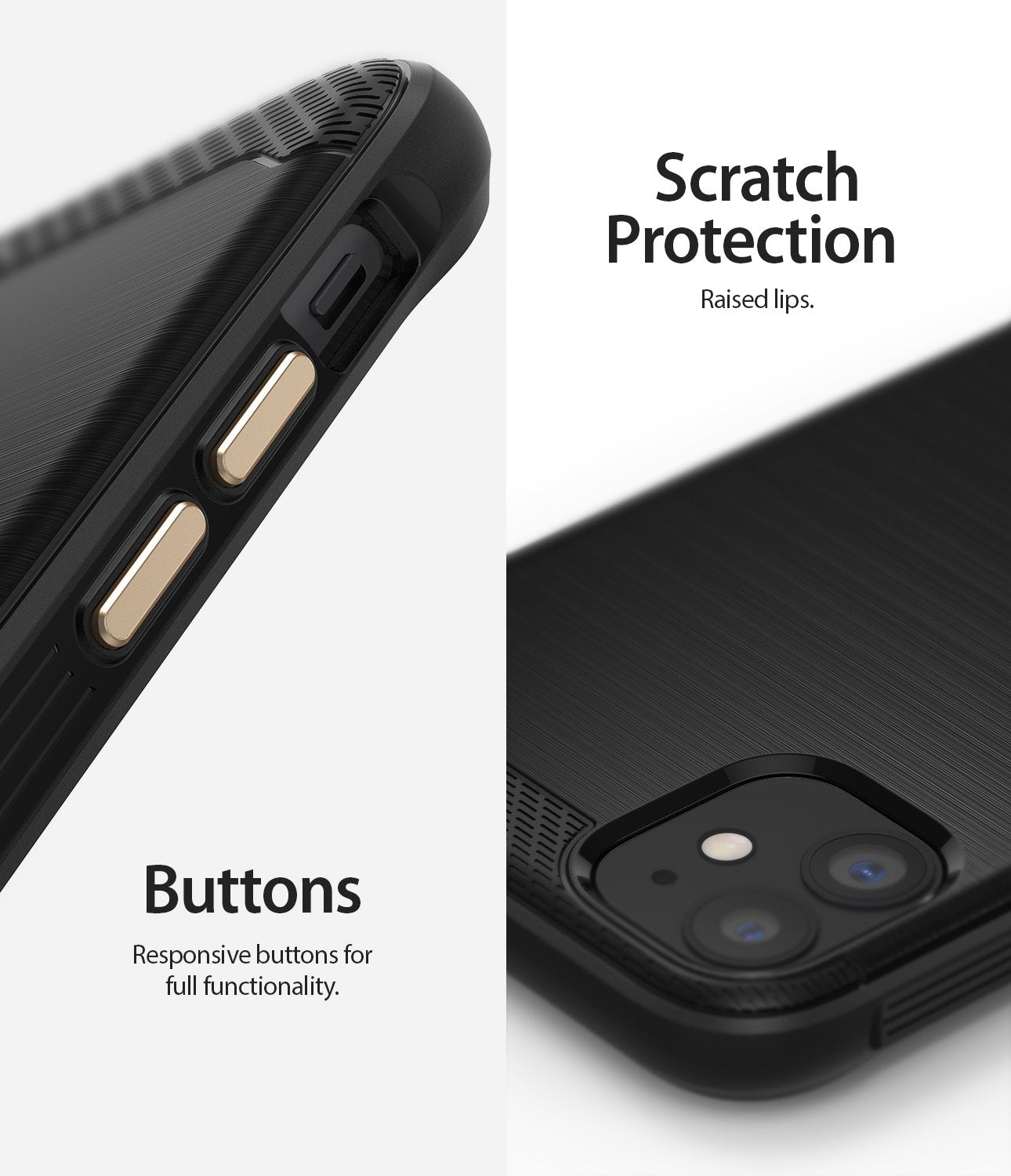 Ringke Onyx designed for iPhone 11 Black Scratch Protection Buttons