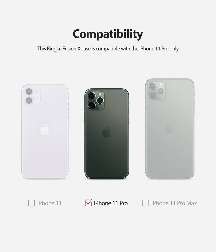 Ringke Fusion-X Matte Designed Case for iPhone 11 Pro Matte Dark Green compatibility