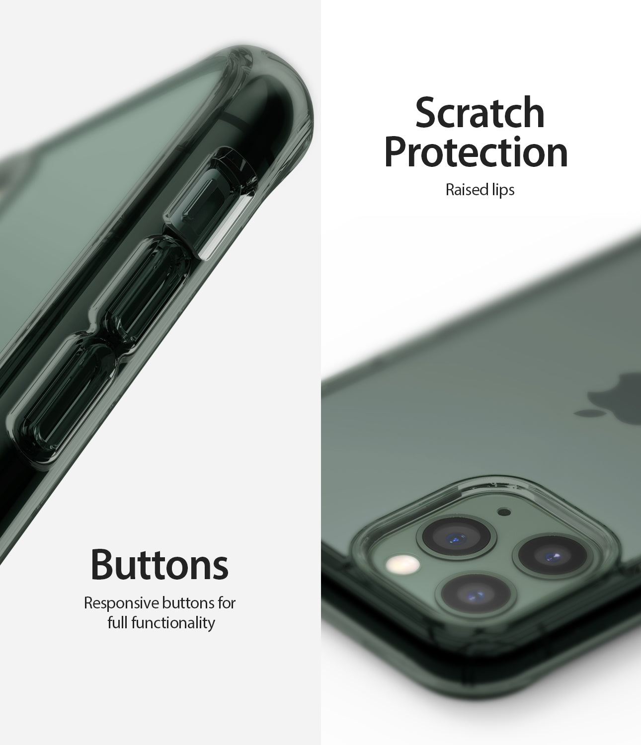 Ringke Fusion Case compatible with iPhone 11 Pro scratch protection buttons