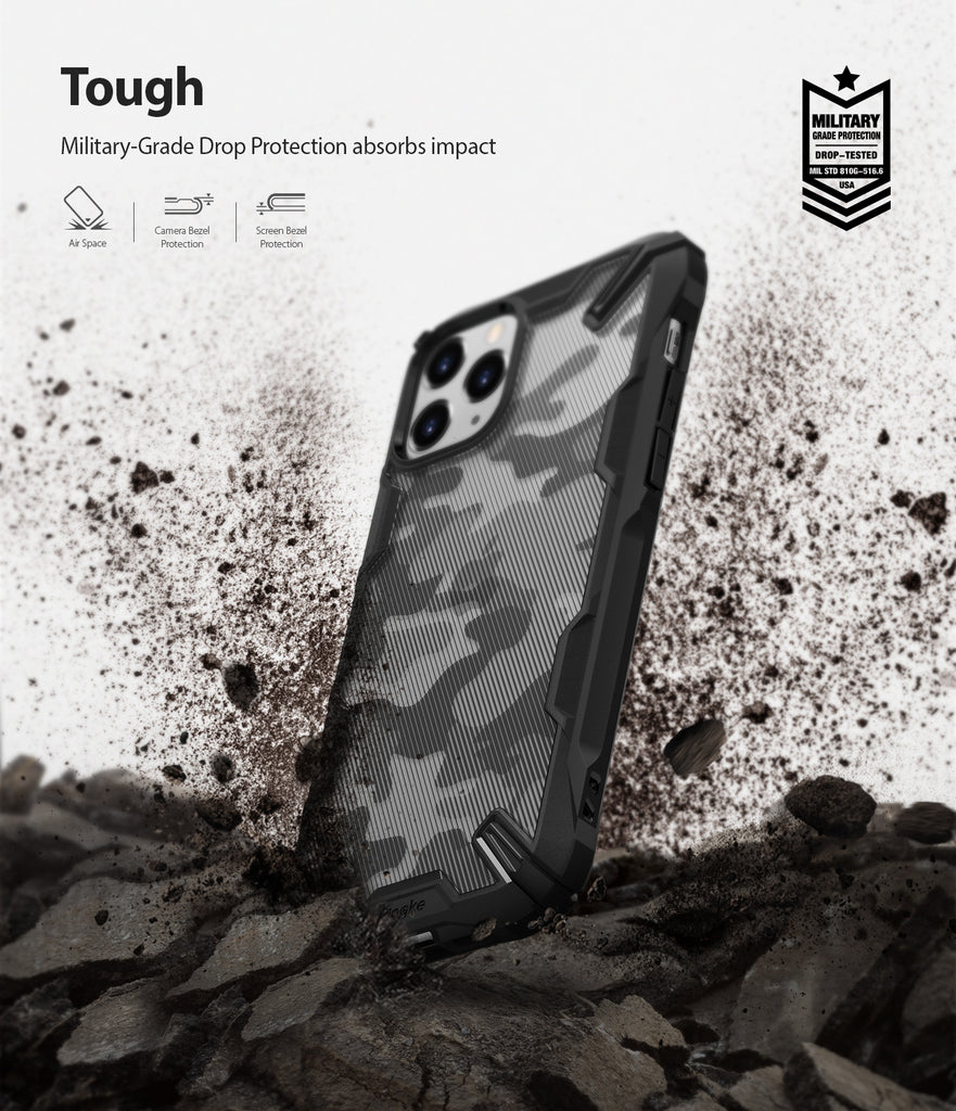 iPhone 11 Pro Max Fusion-X DDP stripe black camo black drop protection