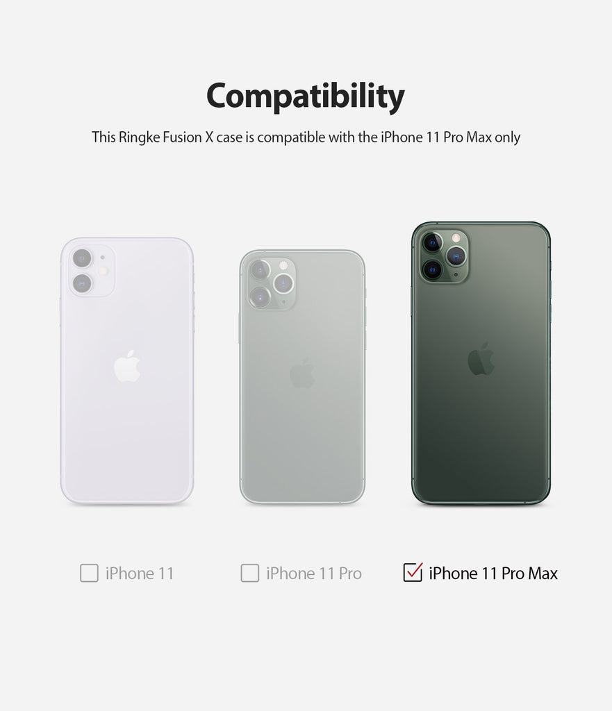 Ringke Fusion X Designed for apple iPhone 11 Pro MAX Case Black compatibility