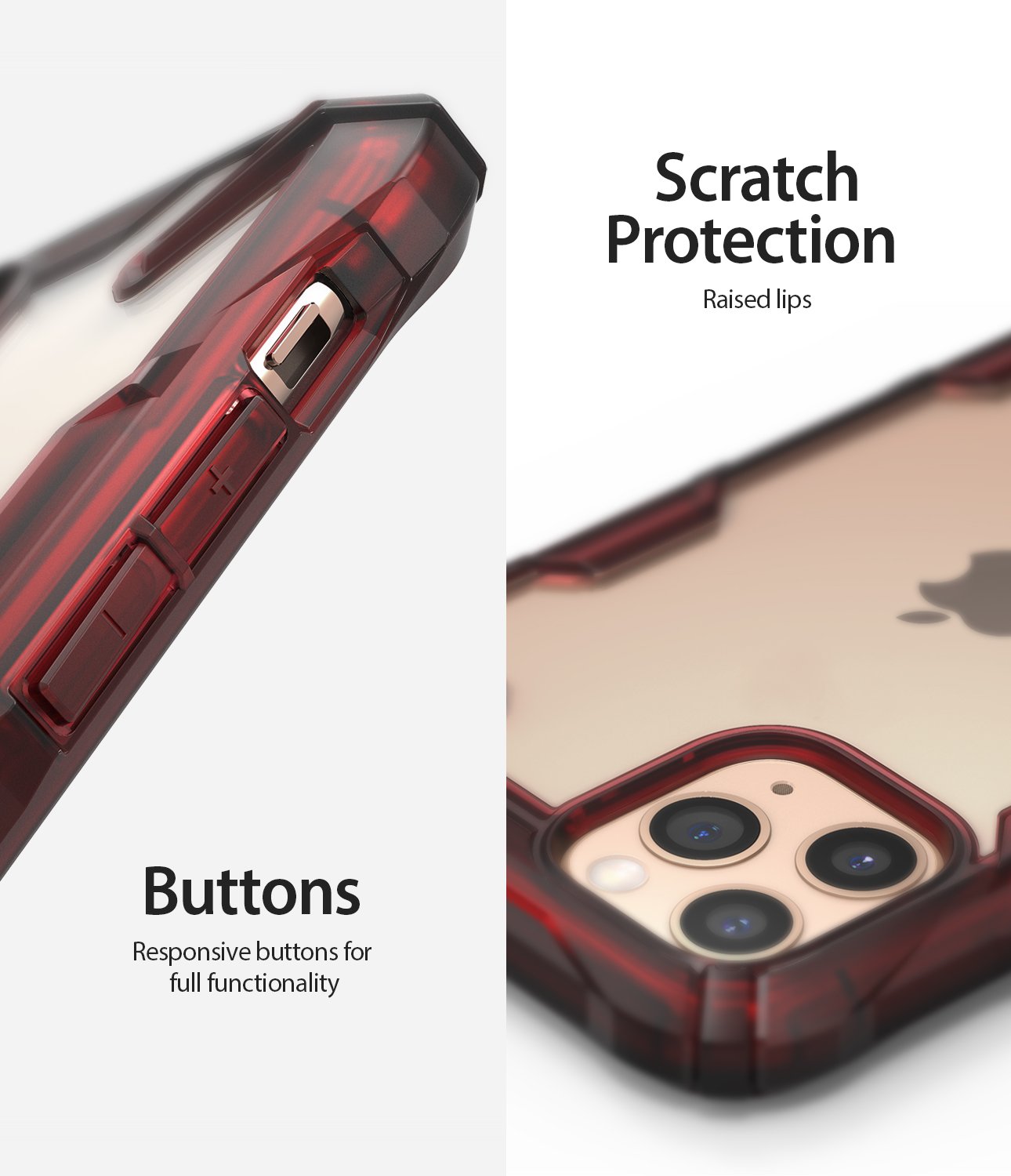Ringke Fusion X Designed for apple iPhone 11 Pro MAX Case ruby red scratch protection buttons