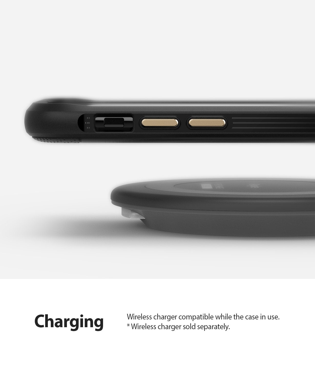 Ringke Onyx Case compatible with iPhone 11 Pro Max Black wireless charger compatible