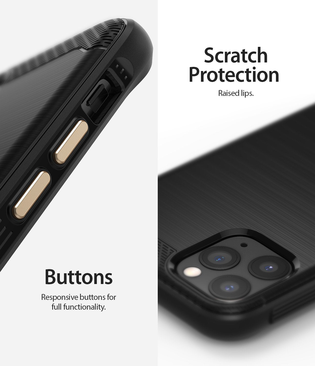 Ringke Onyx Case compatible with iPhone 11 Pro Black Scratch Protection Buttons