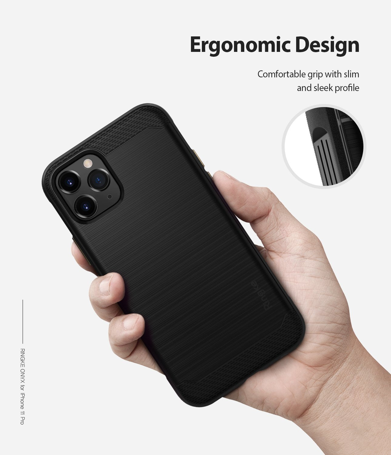 Ringke Onyx Case compatible with iPhone 11 Pro Max Black enhanced grip design