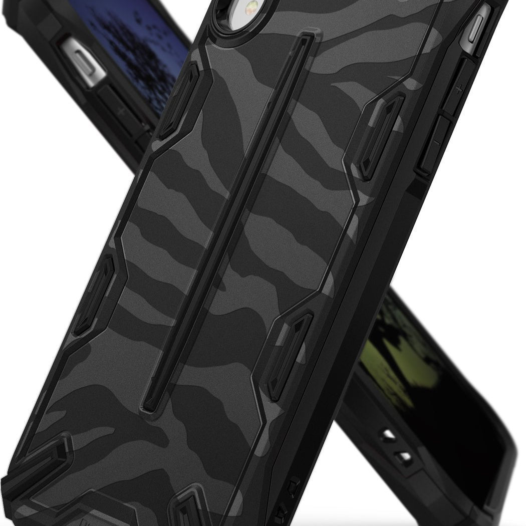 ringke dual-x design for iphone xr case cover main zebra black