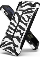 ringke dual-x design for iphone xr case cover main zebra white