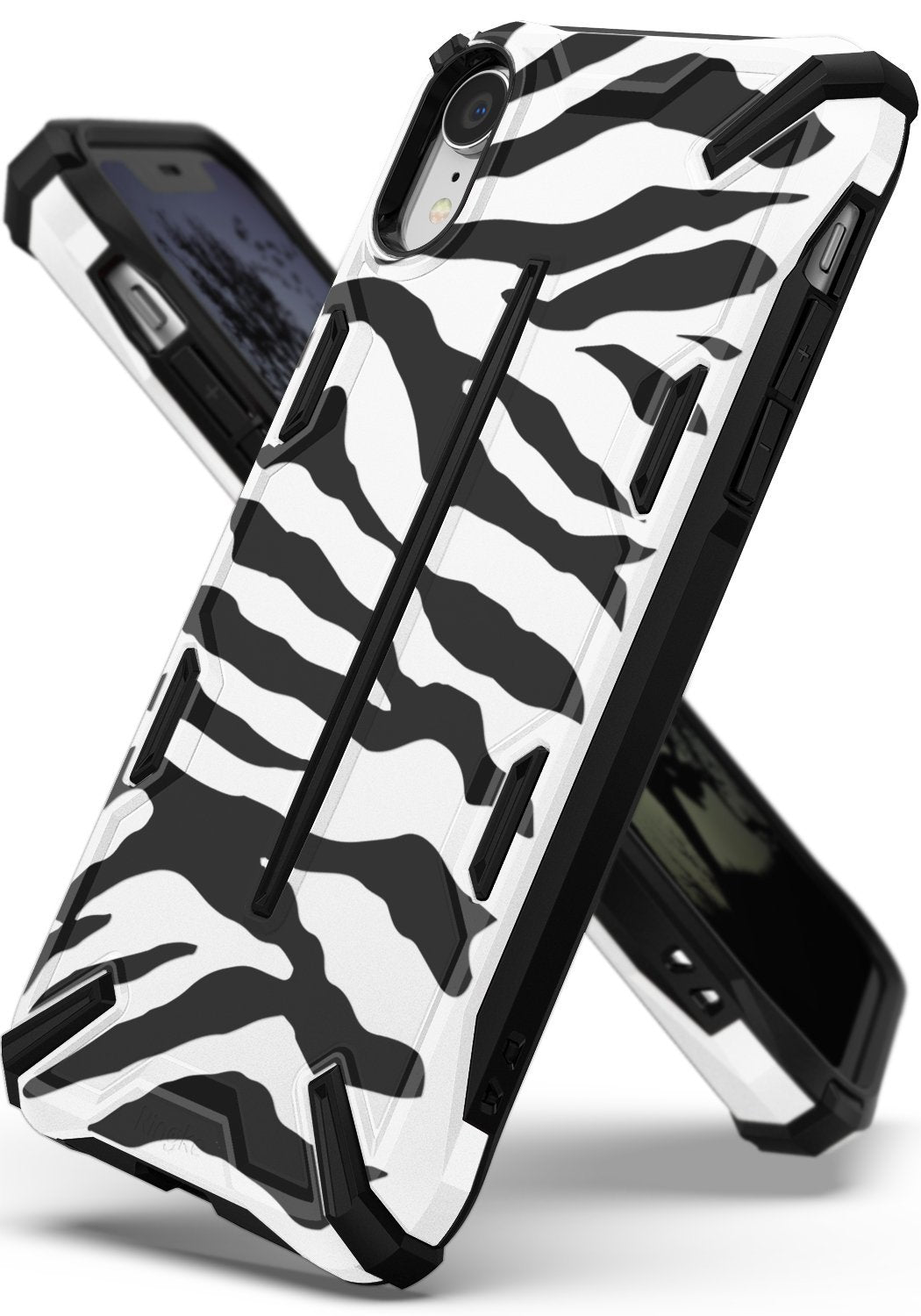ringke dual-x design for iphone xr case cover main zebra white