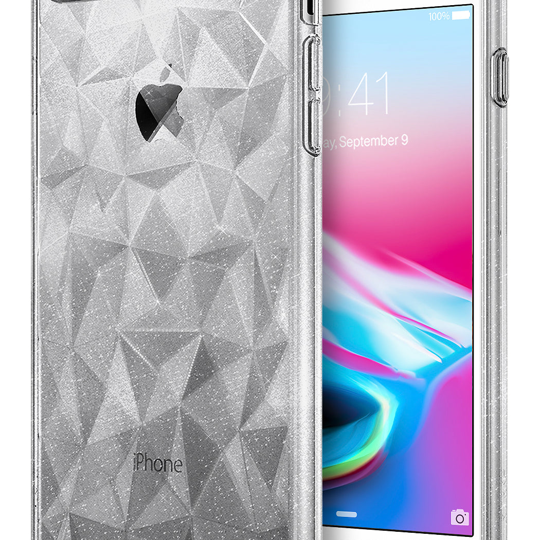 ringke air prism 3d pyramid design case cover for iphone 7 plus 8 plus main glitter clear