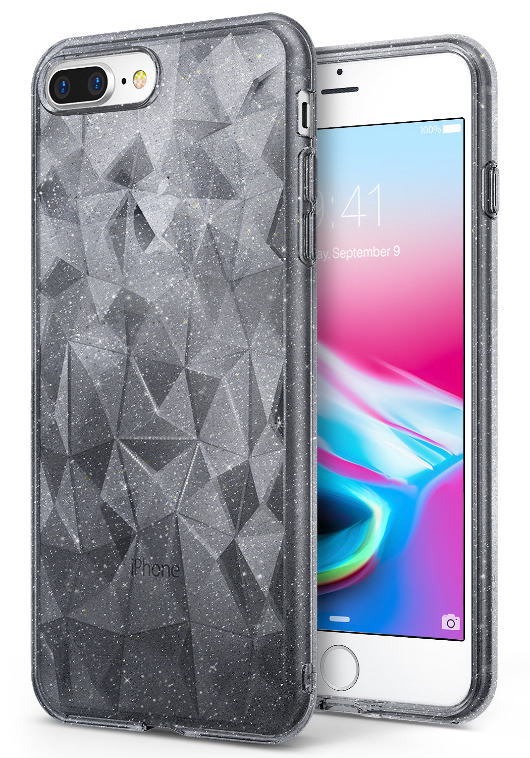 ringke air prism 3d pyramid design case cover for iphone 7 plus 8 plus main glitter gray