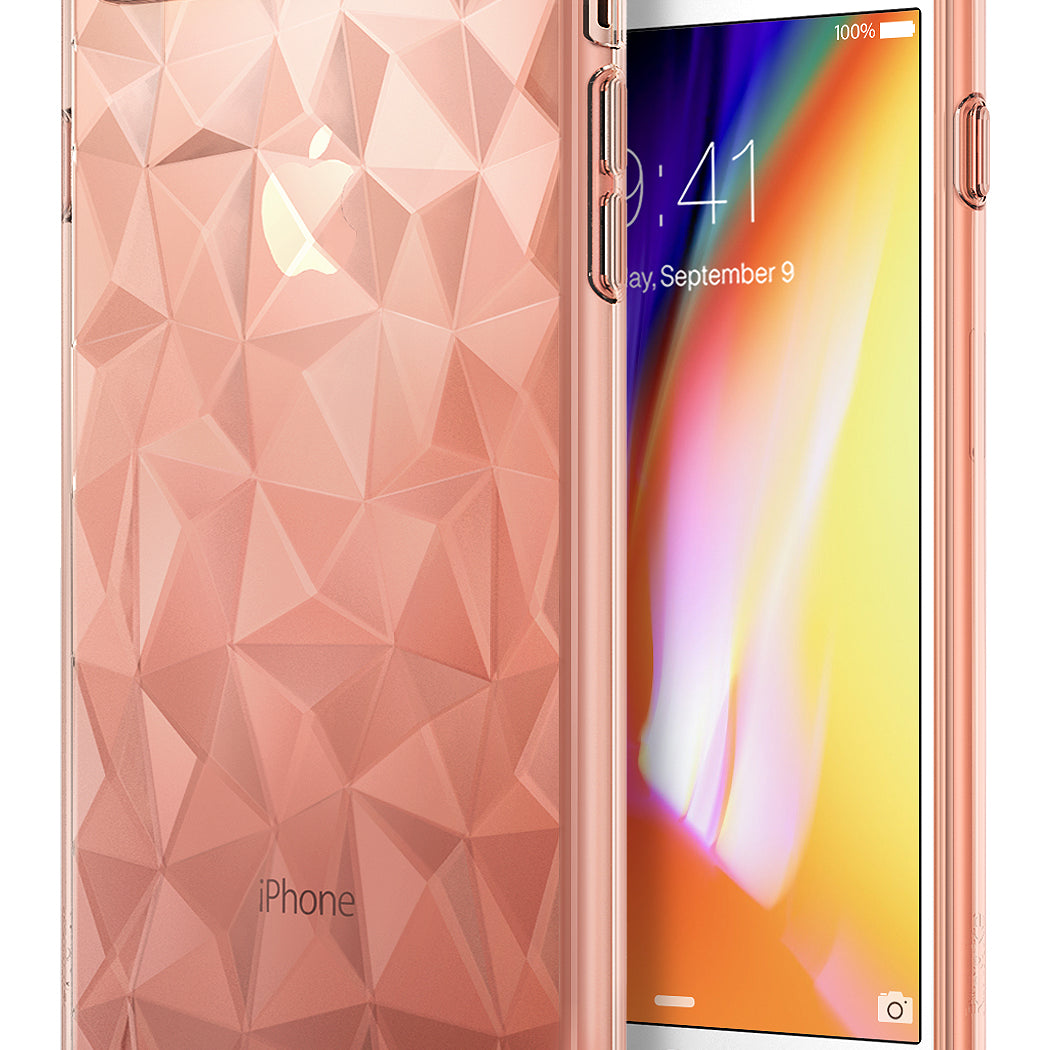 ringke air prism 3d pyramid design case cover for iphone 7 plus 8 plus main rose gold
