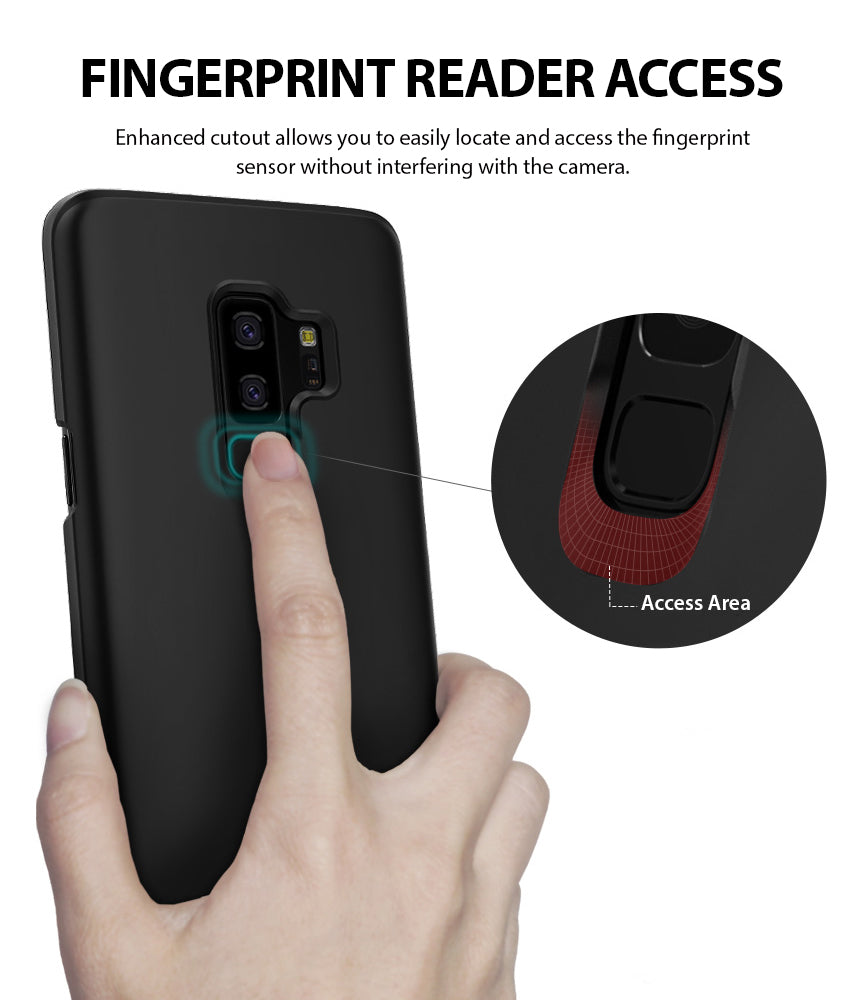ringke slim lightweight thin hard pc back cover for galaxy s9 plus fingerprint reader access
