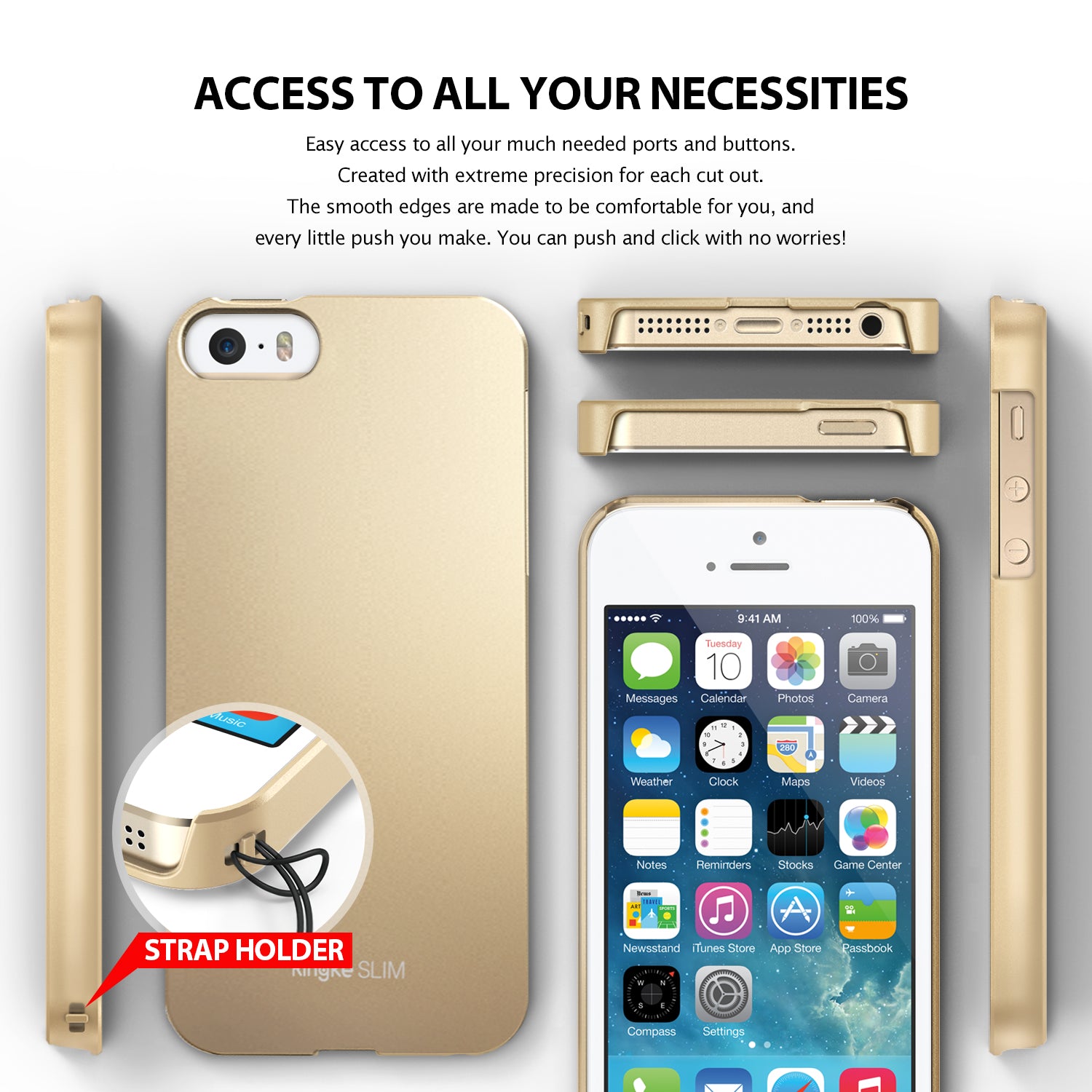 ringke slim lightweight hard pc thin case cover for iphone se 5s 5 main access all ports