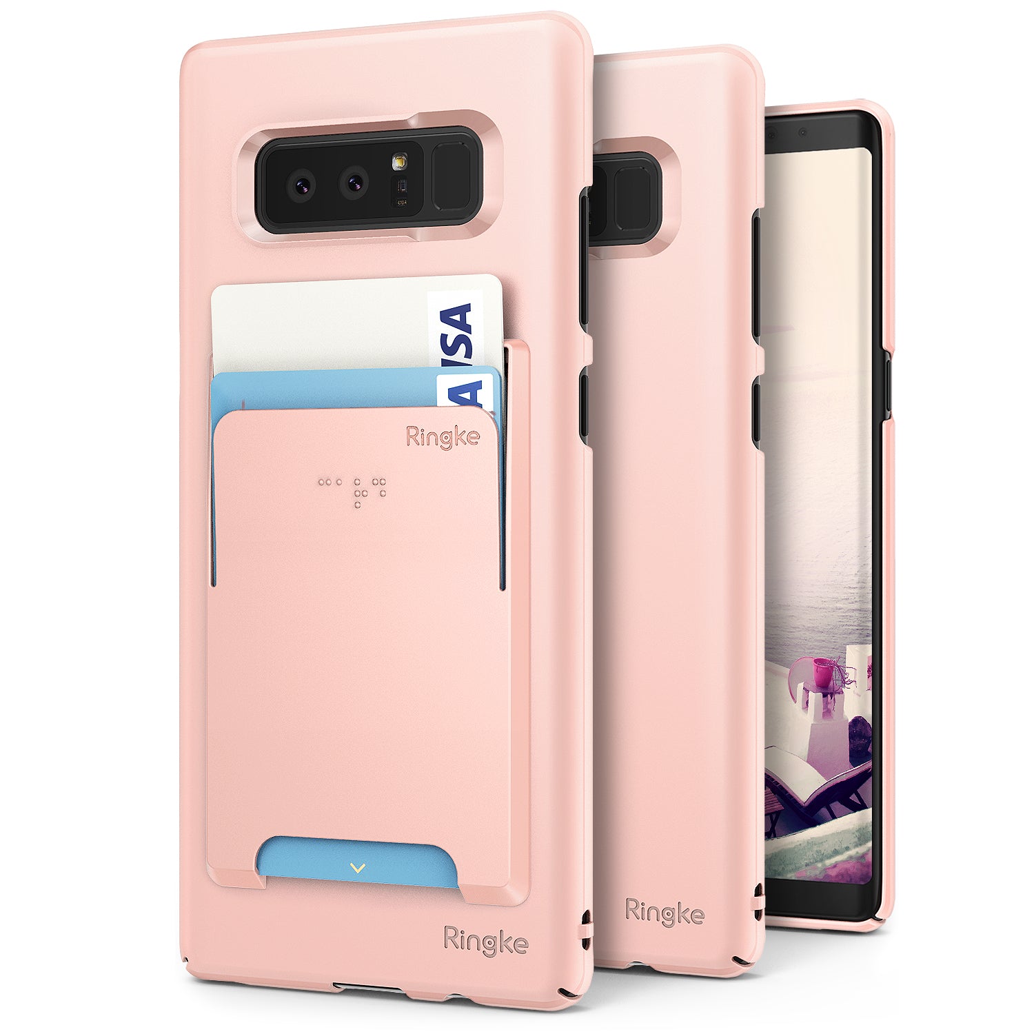 samsung galaxy note 8 ringke slim case case peach pink