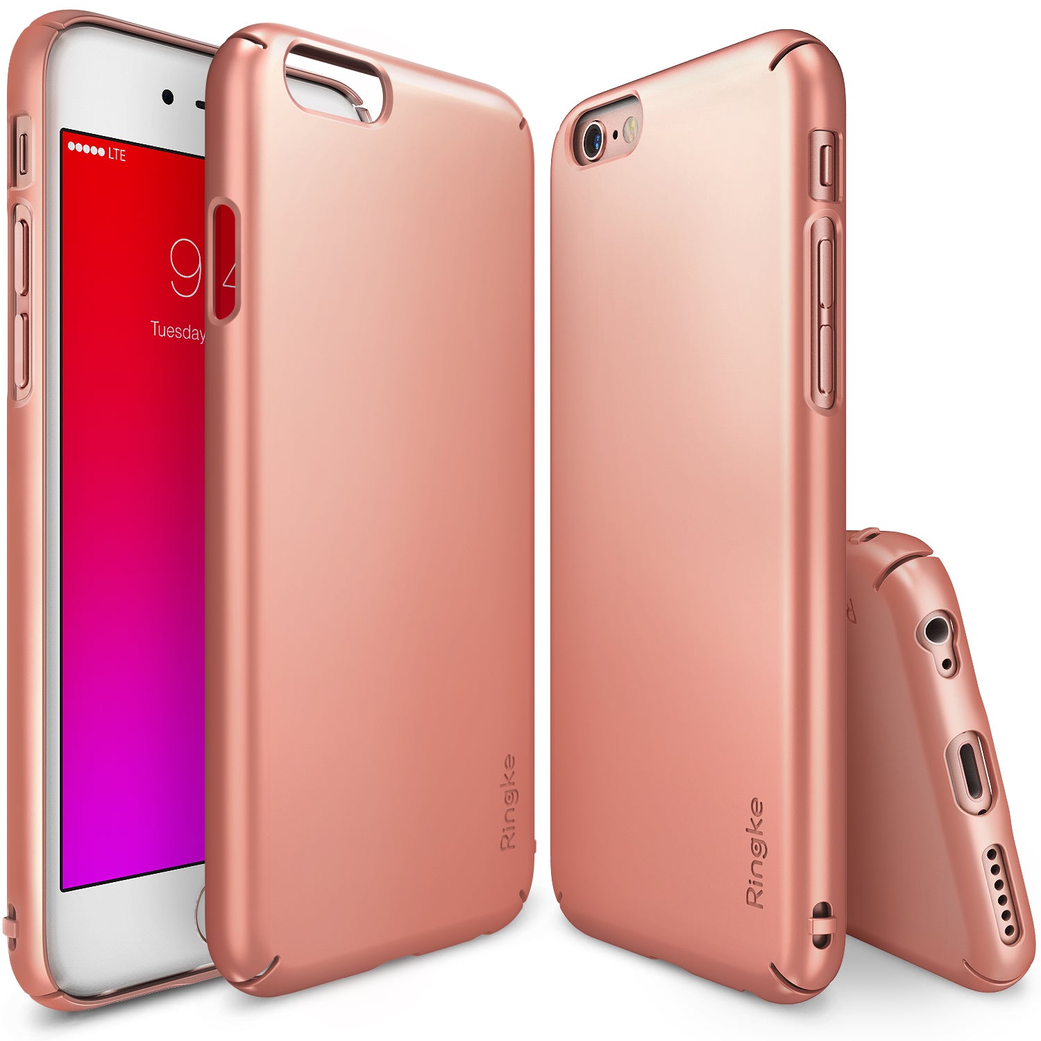 ringke slim lightweight hard pc thin case cover for iphone 6s plus main rose gold
