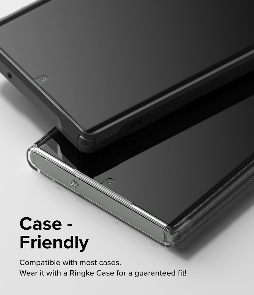Case - Friendly l Compatible with most cases. Wear it with a Ringke Case for a guaranteed fit!