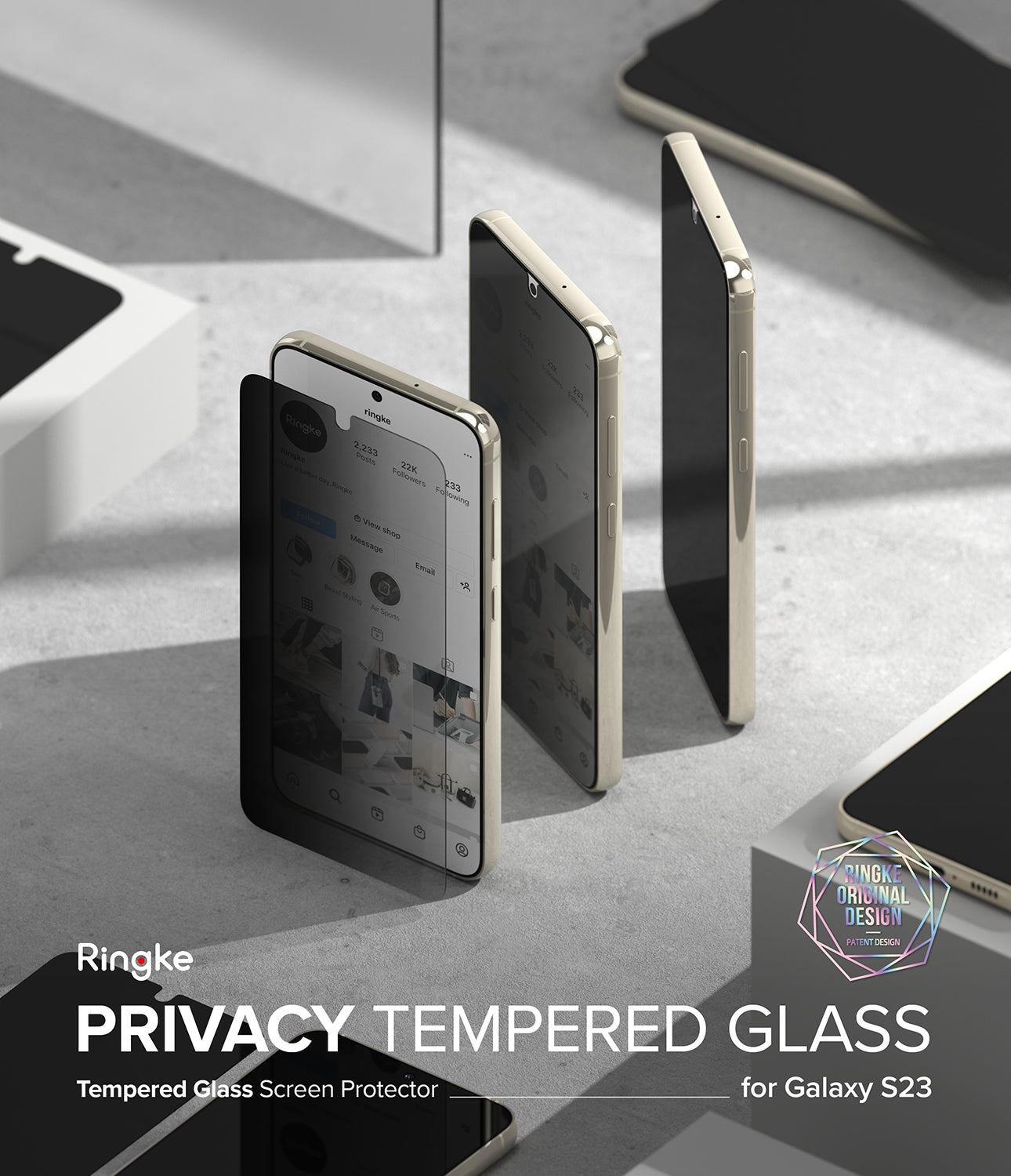 Ringke l Privacy Tempered Glass for Galaxy S23