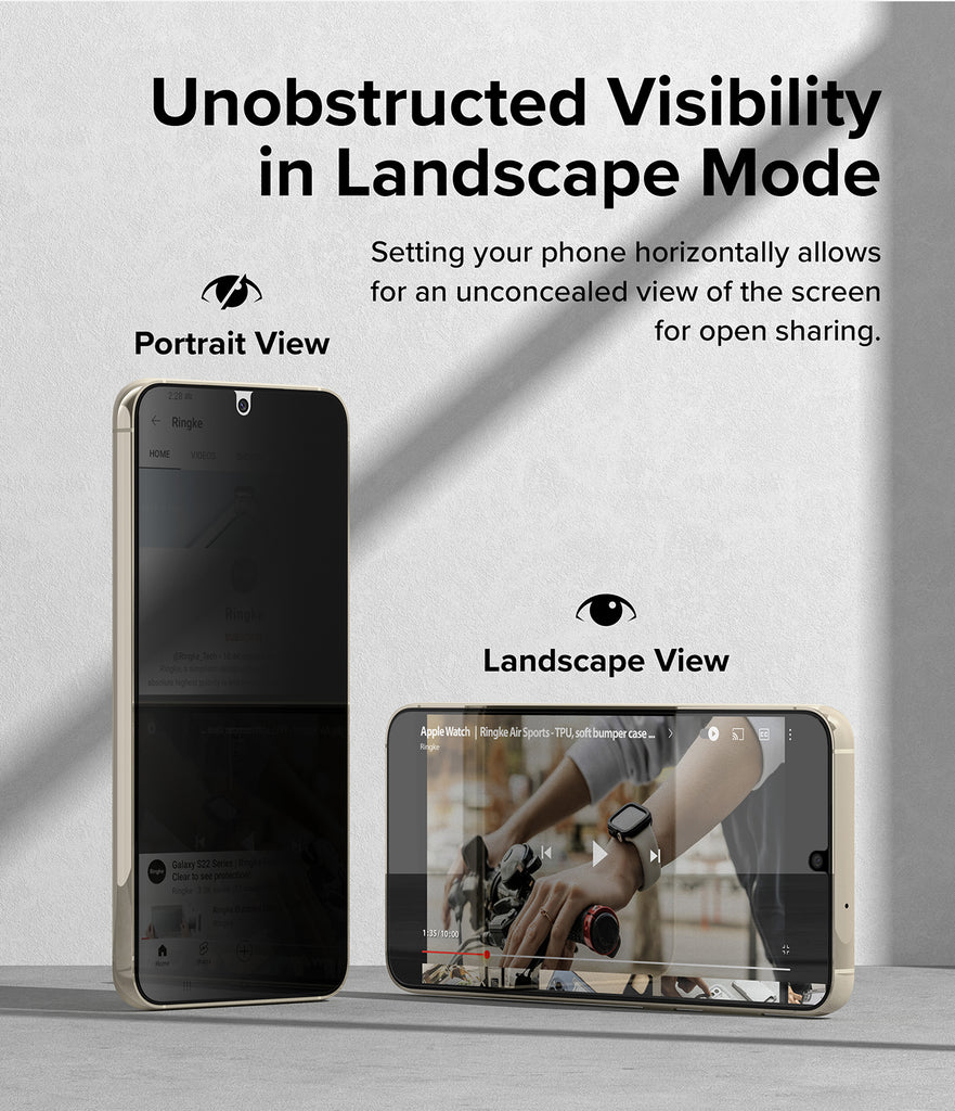 Unobstructed Visibility in Landscape Mode l Setting your phone horizontally allows for an unconcealed view of the screen for open sharing.