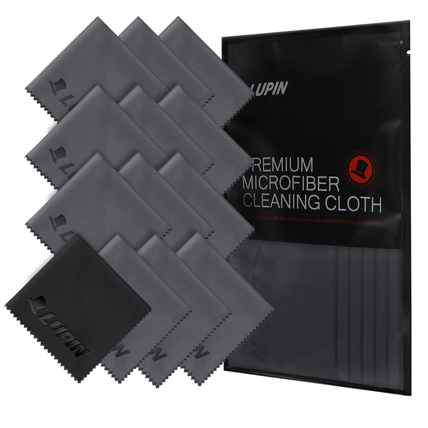 microfiber cleaning cloths 13 pack gray