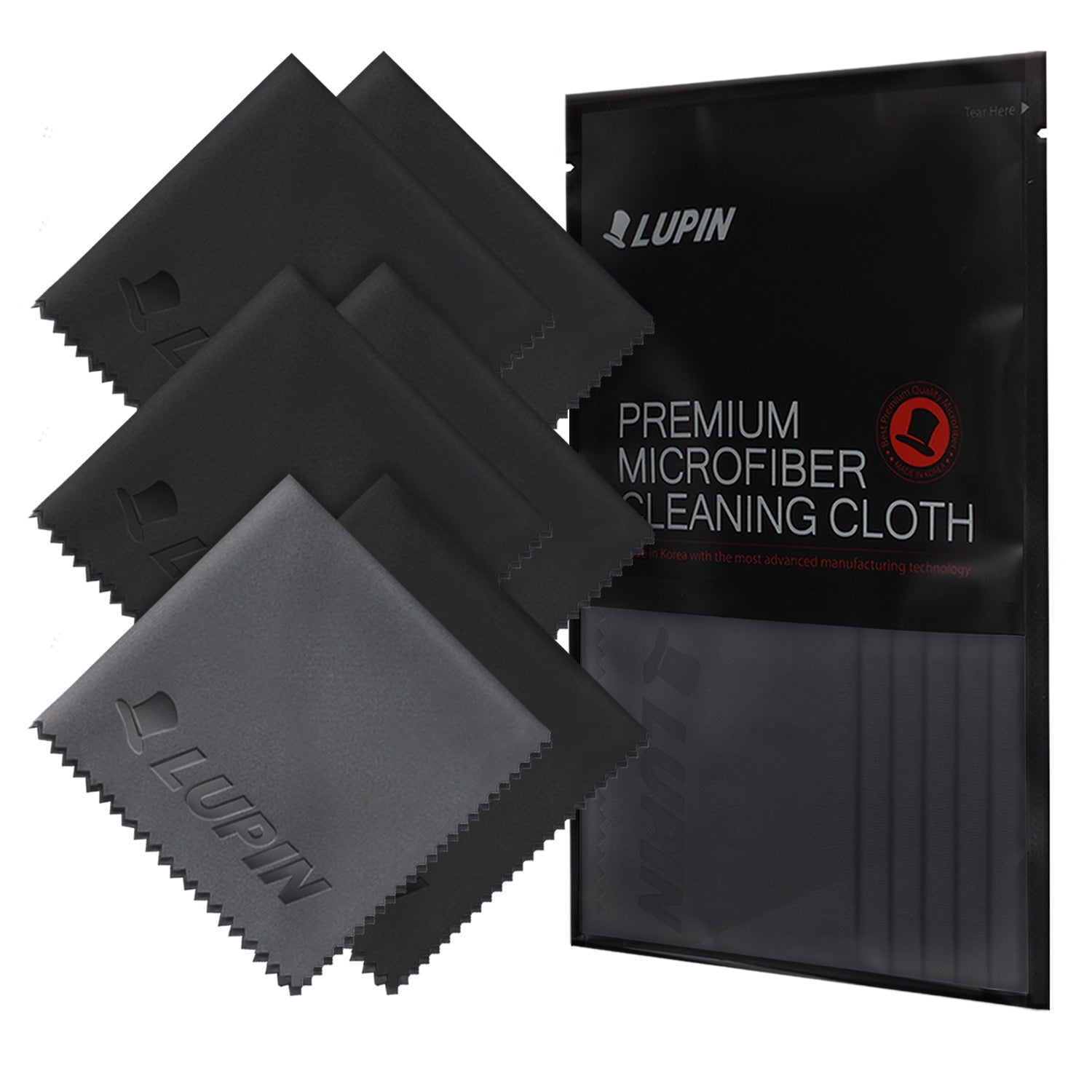 microfiber cleaning cloths 6 pack black