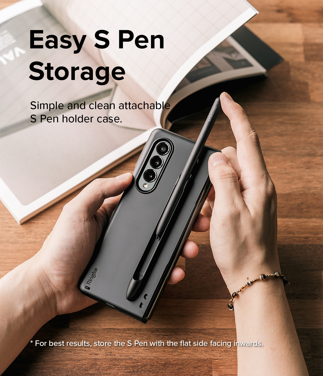 For Samsung Galaxy Z Fold 5 Case With S Pen Holder, 2 in 1