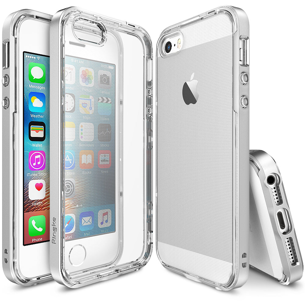 ringke frame heavy duty bumper case cover for iphone se 5s 5 main ice silver