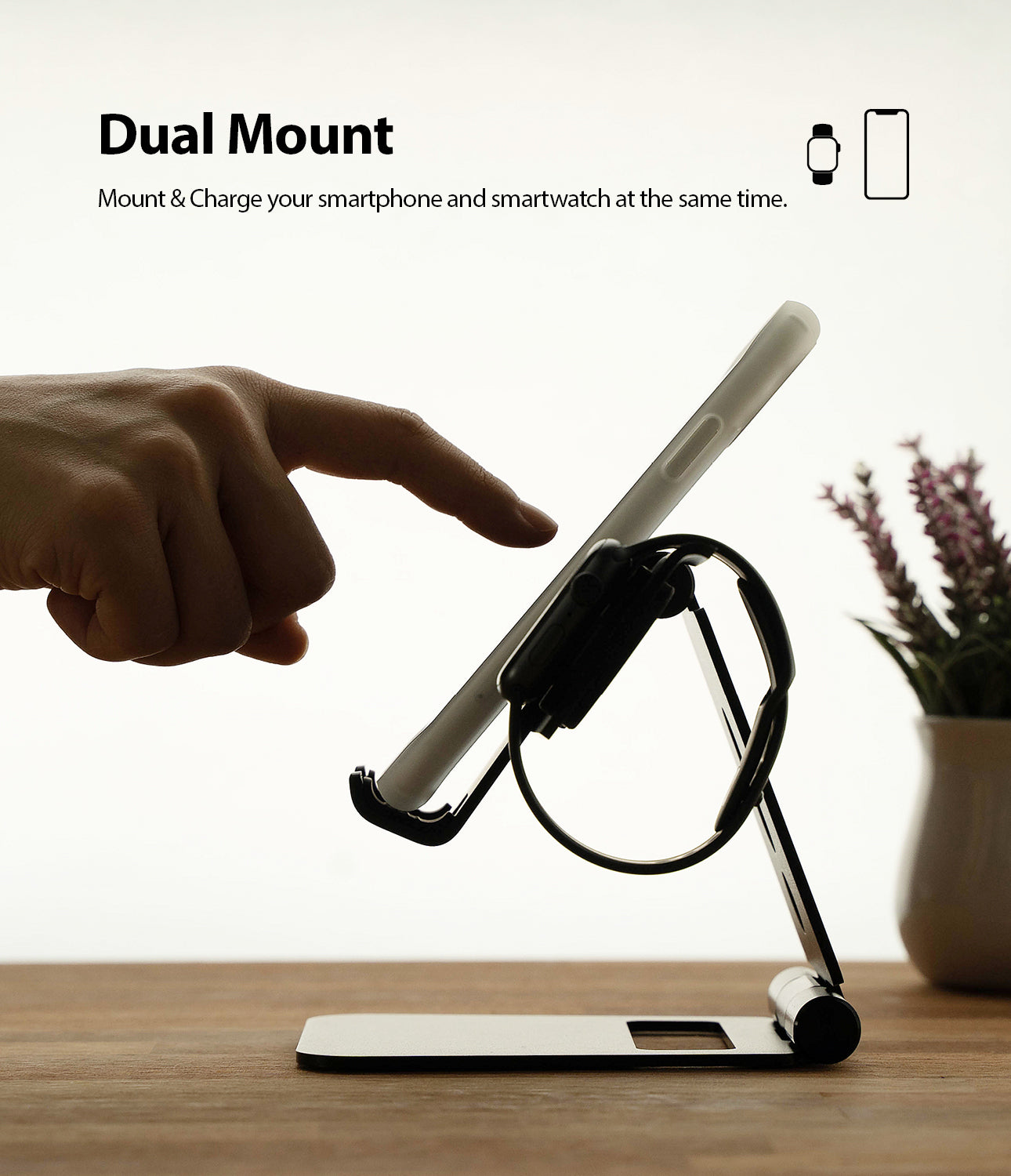 dual mount - mount your phone and smart watch together