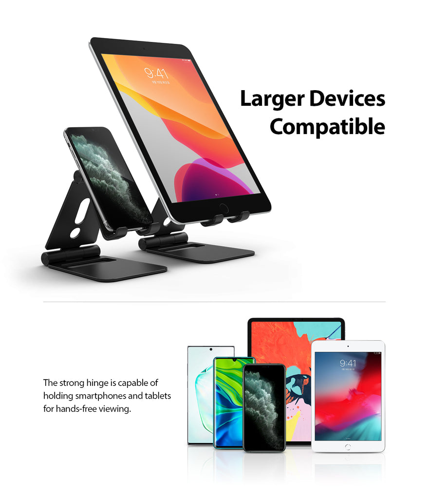 larger devices compatible : tablets, ipad, nintendo switch