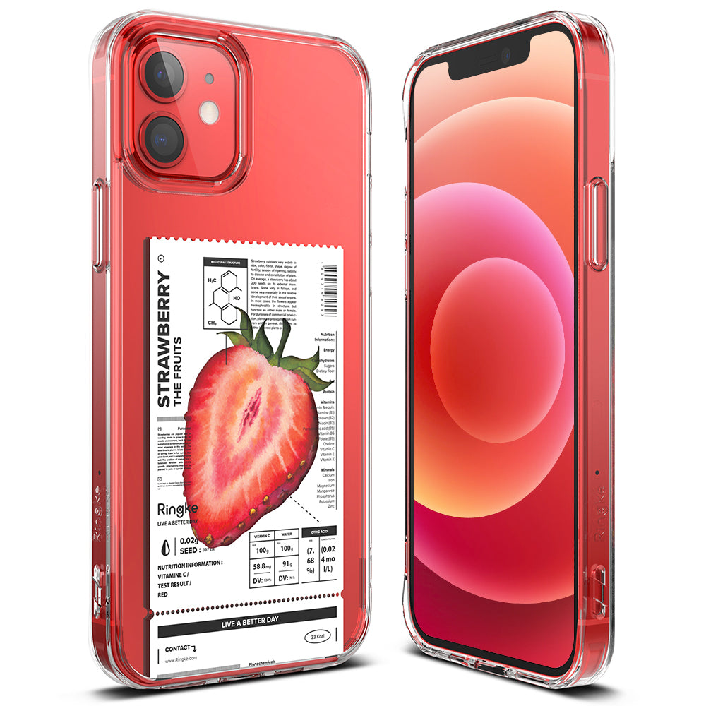 ringke fusion design fruit edition for iphone 12, iphone 12 pro - strawberry