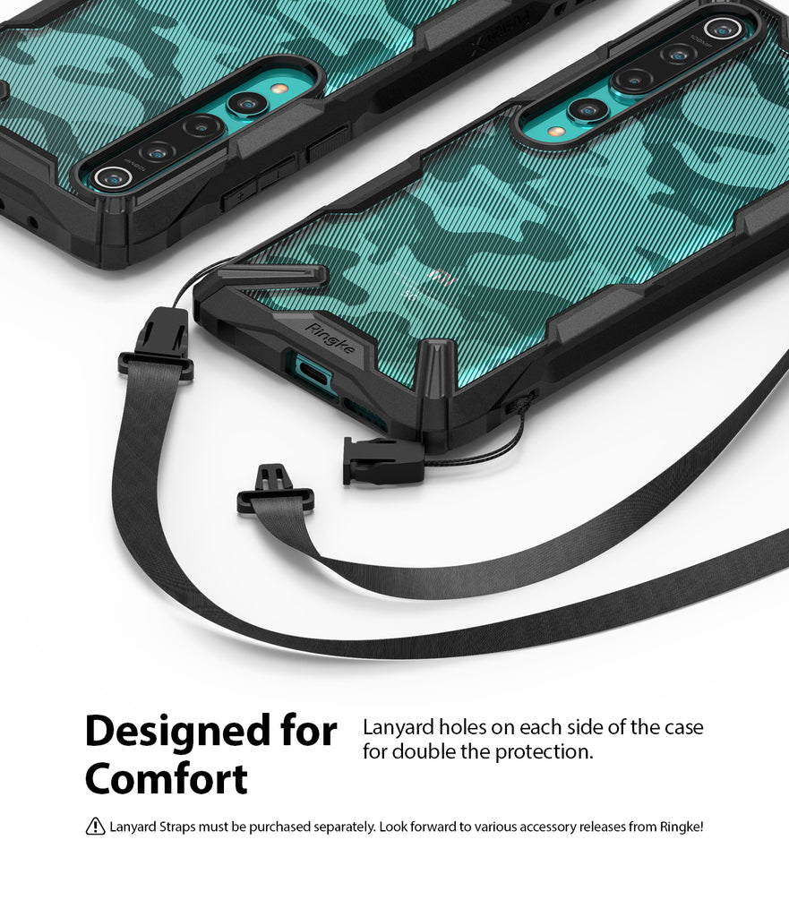 designed for comfort - lanyard holes on each side of the case to double the protection