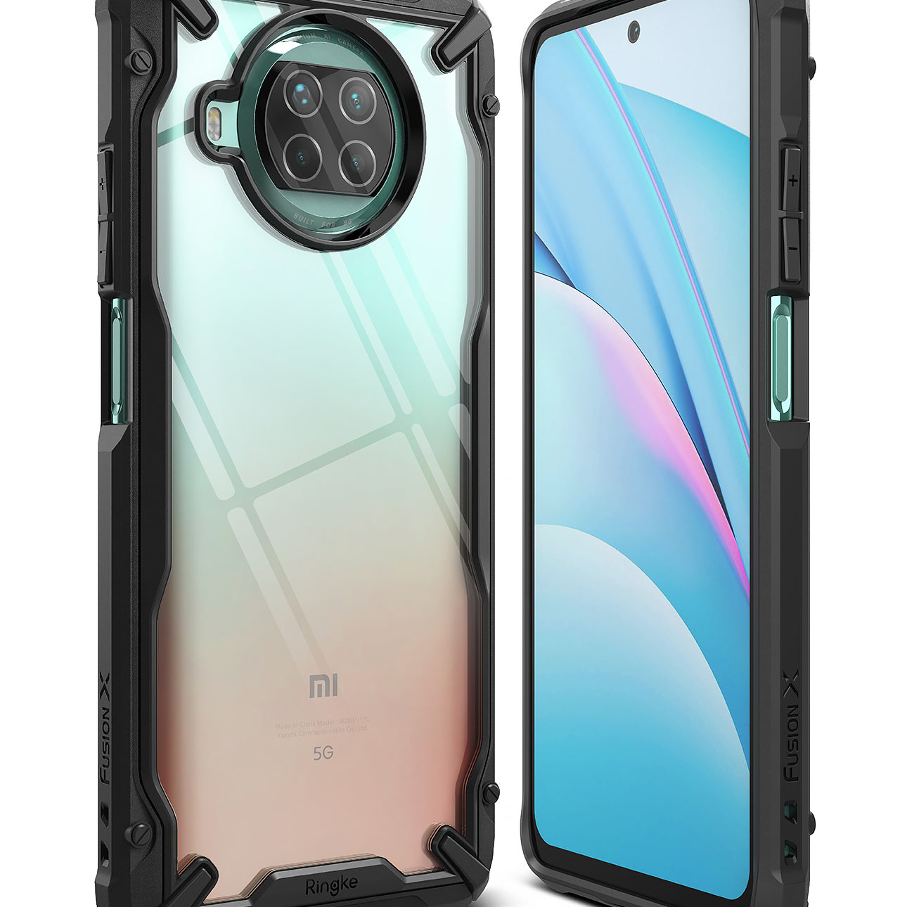 ringke fusion-x black case compatible with xiaomi mi 10t lite 5g / mi 10i 5g