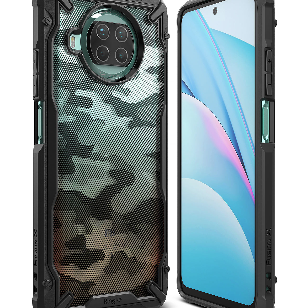 ringke fusion-x camo black case compatible with xiaomi mi 10t lite 5g / mi 10i 5g