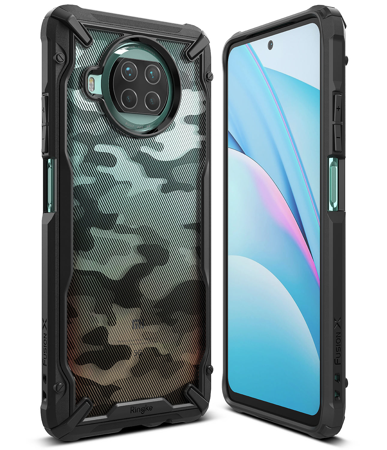 ringke fusion-x camo black case compatible with xiaomi mi 10t lite 5g / mi 10i 5g