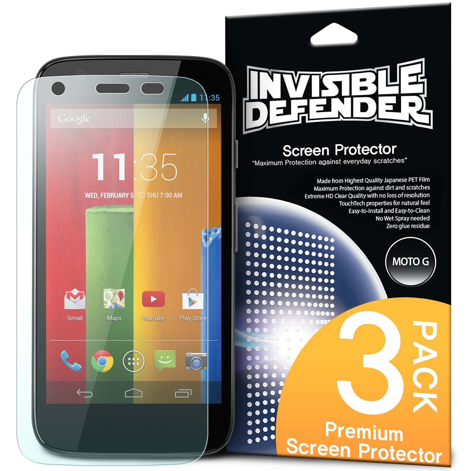 ringke invisible defender film screen protector for moto g 2013 1st gen