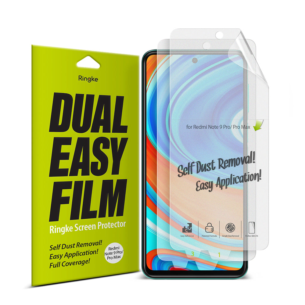 xiaomi redmi note 9 pro / redmi note 9s / redmi note 9 pro max screen protector - ringke dual easy film