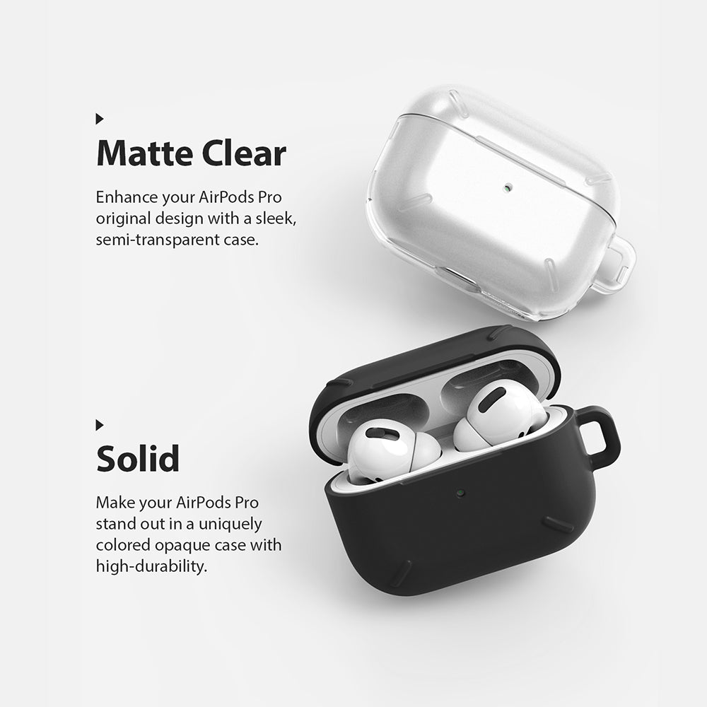ringke layered case for apple airpods pro made with anti scratch pc black - matte clear or black available