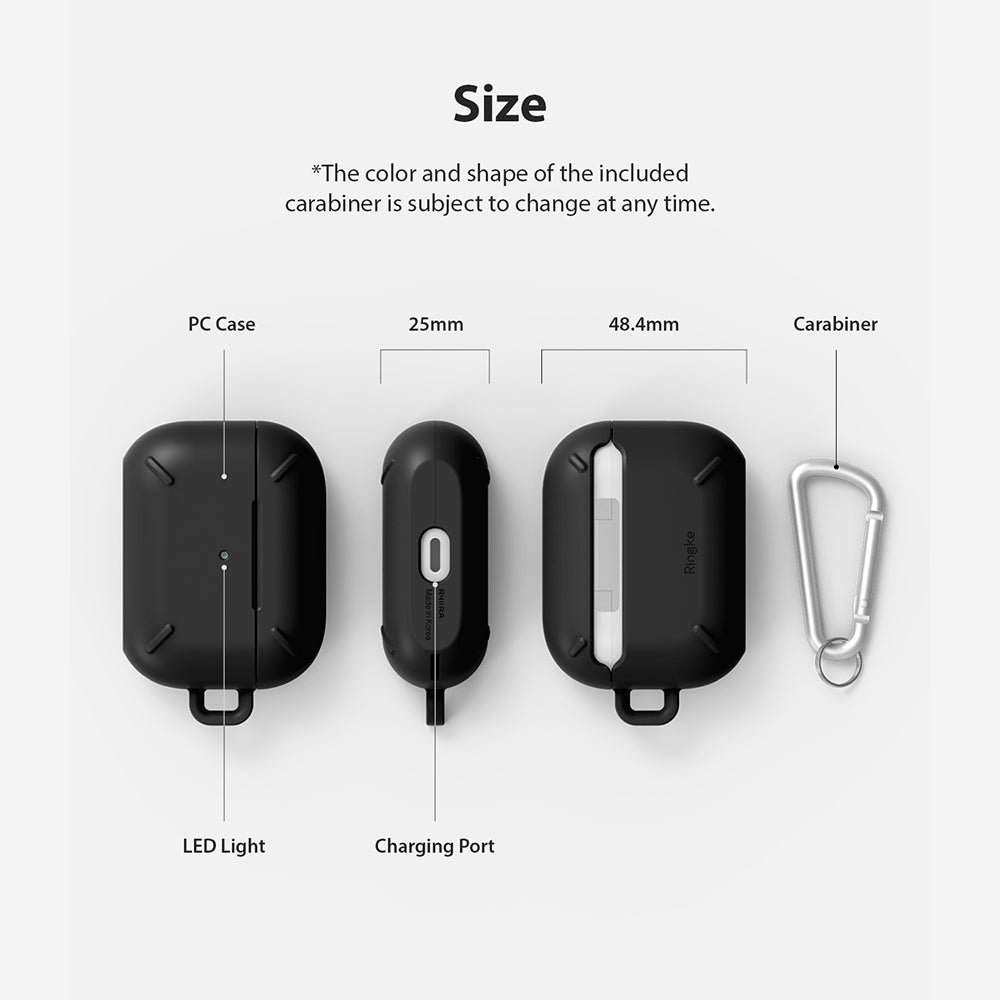 ringke layered case for apple airpods pro made with anti scratch pc black - size measurement
