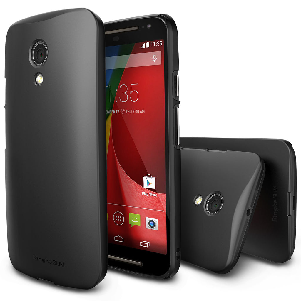 ringke slim thin lightweight hard pc back case cover for moto g 2014 2nd gen main black
