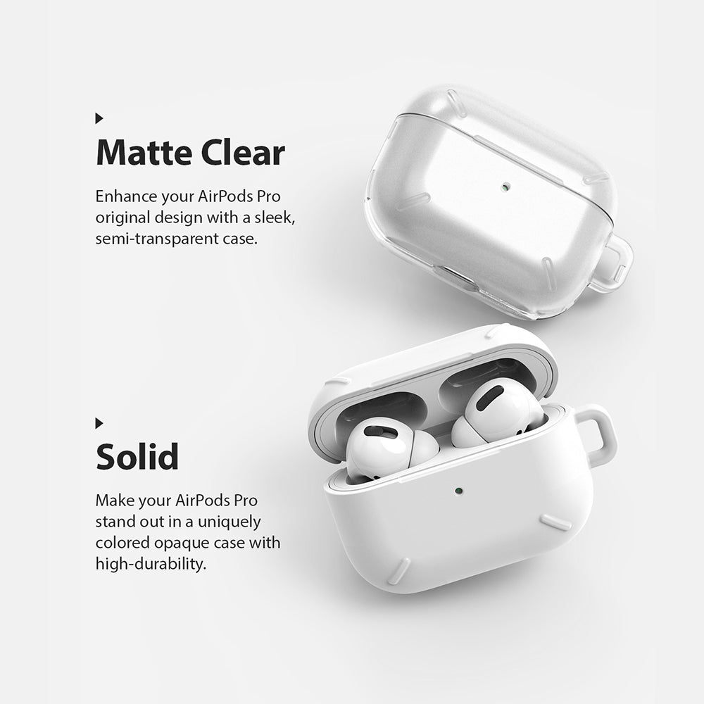 ringke layered case for apple airpods pro made with shock resistant shock resistant pc - matte clear and solid white available