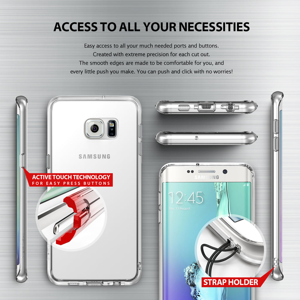 ringke fusion transparent clear hard back cover case for galaxy s6 edge plus