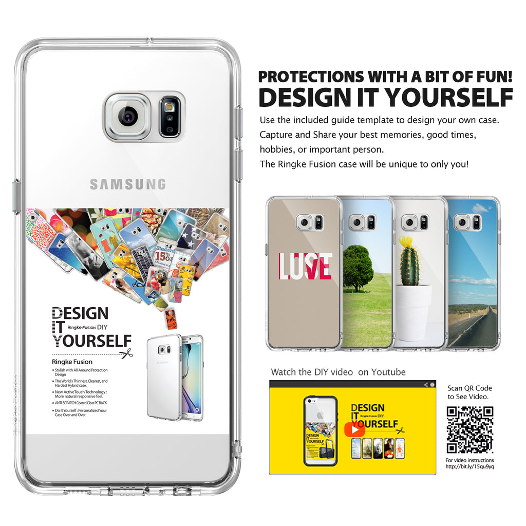 ringke fusion transparent clear hard back cover case for galaxy s6 edge plus