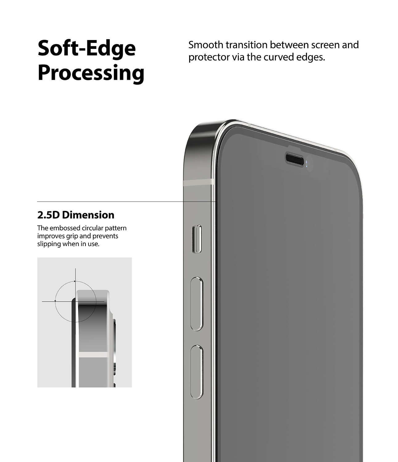 iPhone 12 Pro Max Screen Protector | Invisible Defender Glass - Soft-Edge Processing