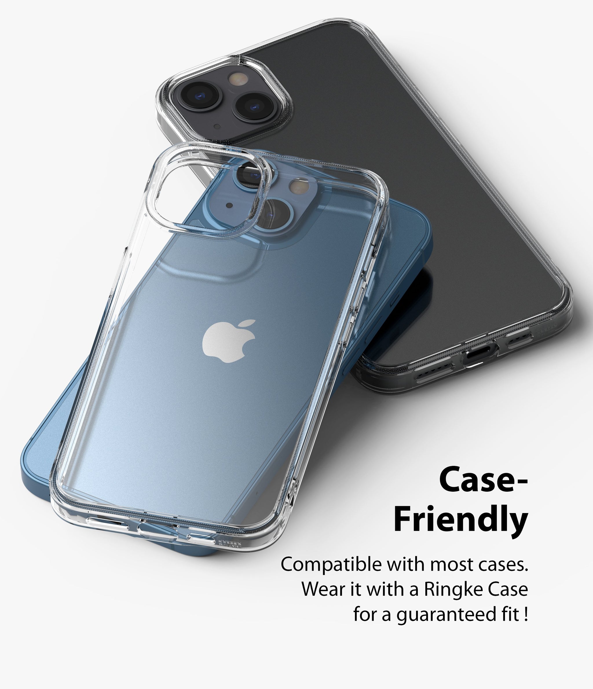 iPhone 13 Back Screen Protector | Invisible Defender - Case-Friendly. Compatible with most cases. Wear it with Ringke Case for a guaranteed fit.