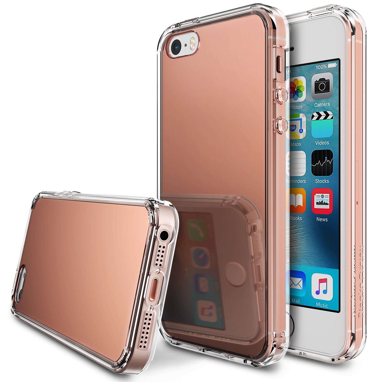 ringke mirror back case cover for iphone se 5s 5 main rose gold