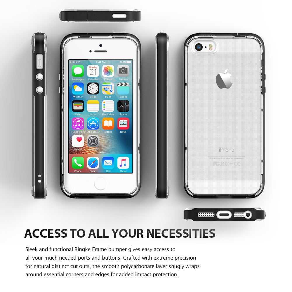 ringke frame heavy duty bumper case cover for iphone se 5s 5 main access to all ports
