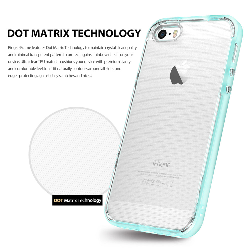 ringke frame heavy duty bumper case cover for iphone se 5s 5 main transparent back